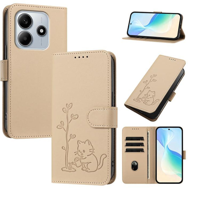Funda para teléfono YX0014 con hebilla de árbol de agua para gatos y correa de cuero vegano., For Redmi 15C 5G / 4G EU 173mm, For Redmi A5 4G 173.3mm, For Redmi A5 4G 171.7mm / Poco C71, For Redmi Note 14 4G 164.84mm                                    ...