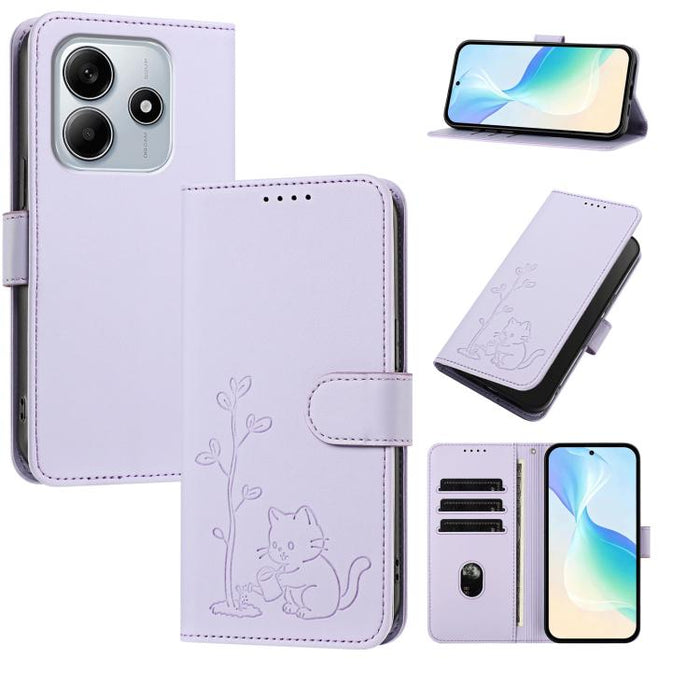 Funda para teléfono YX0014 con hebilla de árbol de agua para gatos y correa de cuero vegano., For Redmi 15C 5G / 4G EU 173mm, For Redmi A5 4G 173.3mm, For Redmi A5 4G 171.7mm / Poco C71, For Redmi Note 14 4G 164.84mm                                    ...