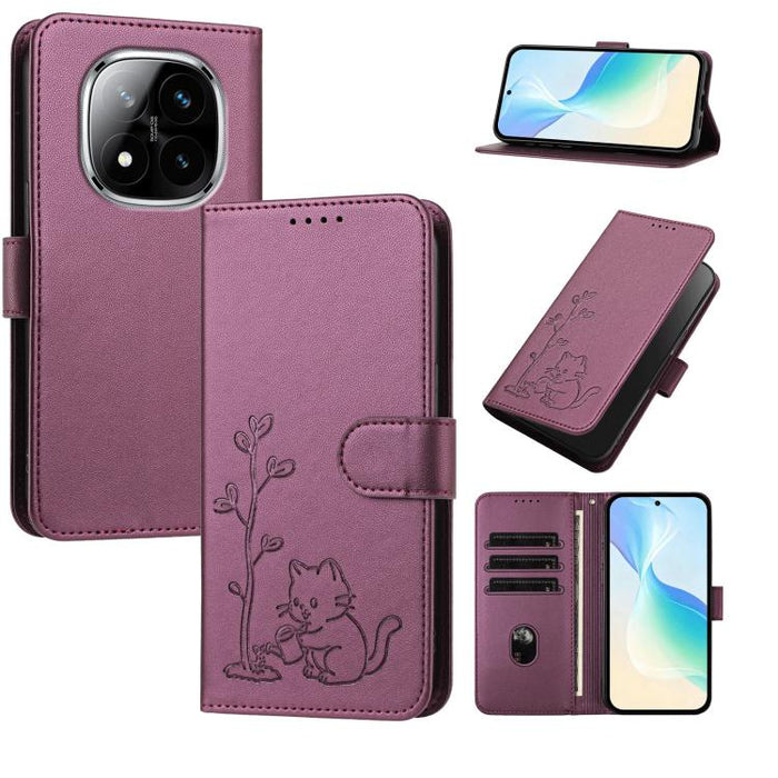 Funda para teléfono YX0014 con hebilla de árbol de agua para gatos y correa de cuero vegano., For Redmi 15C 5G / 4G EU 173mm, For Redmi A5 4G 173.3mm, For Redmi A5 4G 171.7mm / Poco C71, For Redmi Note 14 4G 164.84mm                                    ...