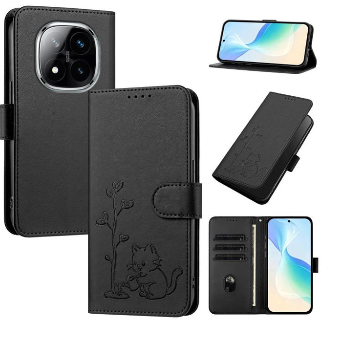 Funda para teléfono YX0014 con hebilla de árbol de agua para gatos y correa de cuero vegano., For Redmi 15C 5G / 4G EU 173mm, For Redmi A5 4G 173.3mm, For Redmi A5 4G 171.7mm / Poco C71, For Redmi Note 14 4G 164.84mm                                    ...