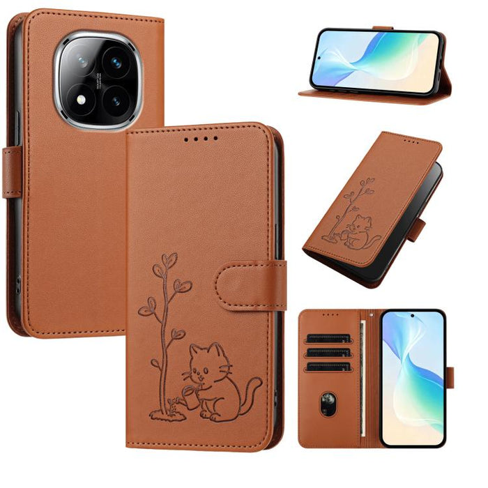 Funda para teléfono YX0014 con hebilla de árbol de agua para gatos y correa de cuero vegano., For Redmi 15C 5G / 4G EU 173mm, For Redmi A5 4G 173.3mm, For Redmi A5 4G 171.7mm / Poco C71, For Redmi Note 14 4G 164.84mm                                    ...
