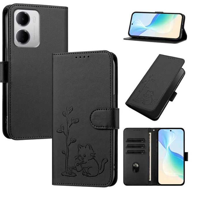 Funda para teléfono YX0014 con hebilla de árbol de agua para gatos y correa de cuero vegano., For Redmi K90 Max 5G, For Redmi A7 Pro 171mm / Poco C85x 5G, For Redmi 15a 5G, For Redmi Note 15 Pro+ 5G 163.3mm / Poco M8 Pro 5G                             ...