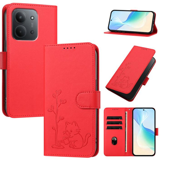 Funda para teléfono YX0014 con hebilla de árbol de agua para gatos y correa de cuero vegano., For Redmi K90 Max 5G, For Redmi A7 Pro 171mm / Poco C85x 5G, For Redmi 15a 5G, For Redmi Note 15 Pro+ 5G 163.3mm / Poco M8 Pro 5G                             ...