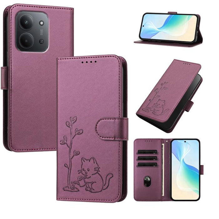 Funda para teléfono YX0014 con hebilla de árbol de agua para gatos y correa de cuero vegano., For Redmi K90 Max 5G, For Redmi A7 Pro 171mm / Poco C85x 5G, For Redmi 15a 5G, For Redmi Note 15 Pro+ 5G 163.3mm / Poco M8 Pro 5G                             ...