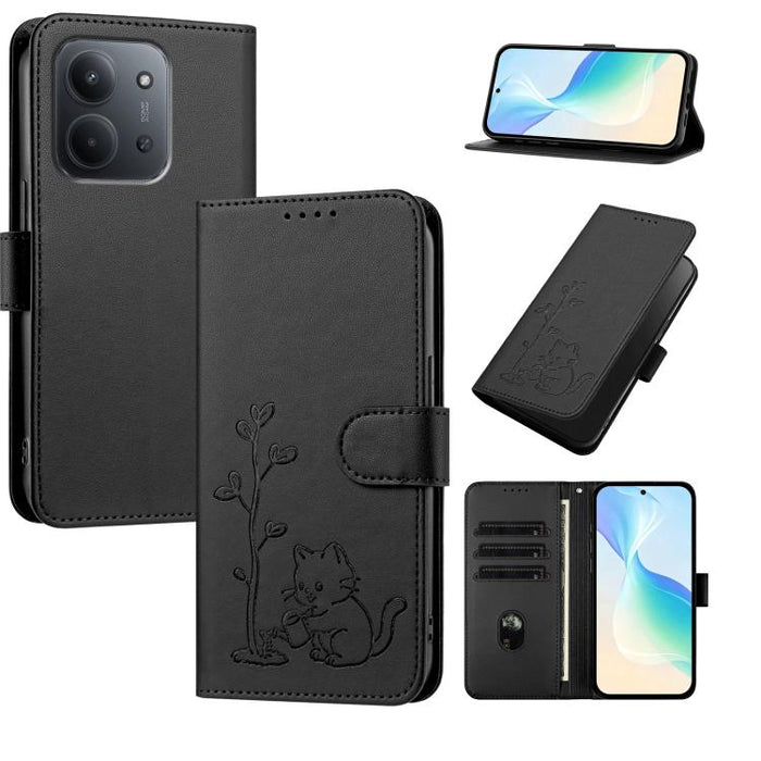 Funda para teléfono YX0014 con hebilla de árbol de agua para gatos y correa de cuero vegano., For Redmi K90 Max 5G, For Redmi A7 Pro 171mm / Poco C85x 5G, For Redmi 15a 5G, For Redmi Note 15 Pro+ 5G 163.3mm / Poco M8 Pro 5G                             ...