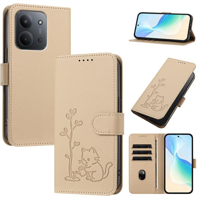 Funda para teléfono YX0014 con hebilla de árbol de agua para gatos y correa de cuero vegano., For Redmi K90 Max 5G, For Redmi A7 Pro 171mm / Poco C85x 5G, For Redmi 15a 5G, For Redmi Note 15 Pro+ 5G 163.3mm / Poco M8 Pro 5G                             ...