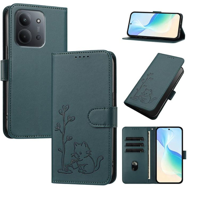 Funda para teléfono YX0014 con hebilla de árbol de agua para gatos y correa de cuero vegano., For Redmi K90 Max 5G, For Redmi A7 Pro 171mm / Poco C85x 5G, For Redmi 15a 5G, For Redmi Note 15 Pro+ 5G 163.3mm / Poco M8 Pro 5G                             ...