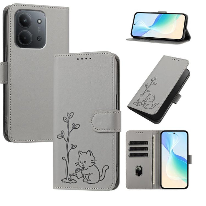 Funda para teléfono YX0014 con hebilla de árbol de agua para gatos y correa de cuero vegano., For Redmi 15C 5G / 4G EU 173mm, For Redmi A5 4G 173.3mm, For Redmi A5 4G 171.7mm / Poco C71, For Redmi Note 14 4G 164.84mm                                    ...