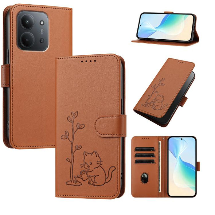 Funda para teléfono YX0014 con hebilla de árbol de agua para gatos y correa de cuero vegano., For Redmi 15C 5G / 4G EU 173mm, For Redmi A5 4G 173.3mm, For Redmi A5 4G 171.7mm / Poco C71, For Redmi Note 14 4G 164.84mm                                    ...