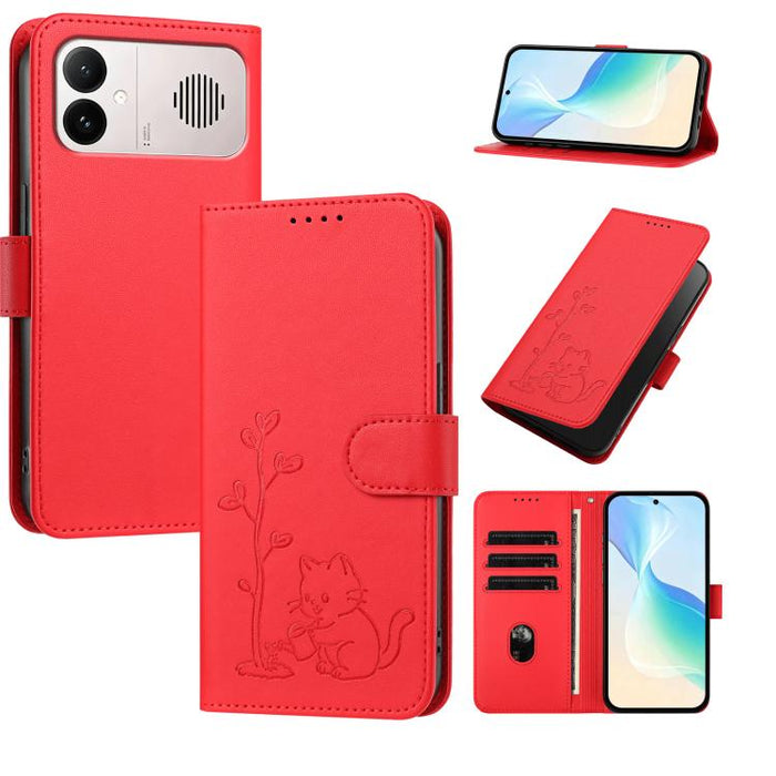 Funda para teléfono YX0014 con hebilla de árbol de agua para gatos y correa de cuero vegano., For Redmi K90 Max 5G, For Redmi A7 Pro 171mm / Poco C85x 5G, For Redmi 15a 5G, For Redmi Note 15 Pro+ 5G 163.3mm / Poco M8 Pro 5G                             ...