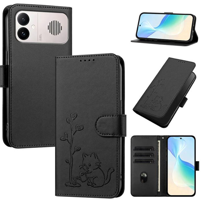 Funda para teléfono YX0014 con hebilla de árbol de agua para gatos y correa de cuero vegano., For Redmi K90 Max 5G, For Redmi A7 Pro 171mm / Poco C85x 5G, For Redmi 15a 5G, For Redmi Note 15 Pro+ 5G 163.3mm / Poco M8 Pro 5G                             ...