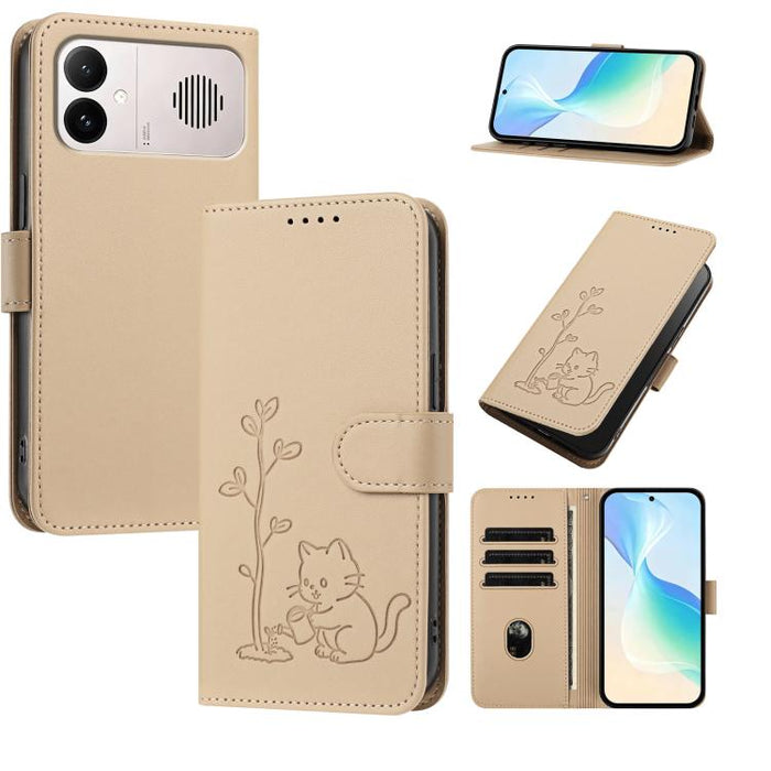 Funda para teléfono YX0014 con hebilla de árbol de agua para gatos y correa de cuero vegano., For Redmi K90 Max 5G, For Redmi A7 Pro 171mm / Poco C85x 5G, For Redmi 15a 5G, For Redmi Note 15 Pro+ 5G 163.3mm / Poco M8 Pro 5G                             ...