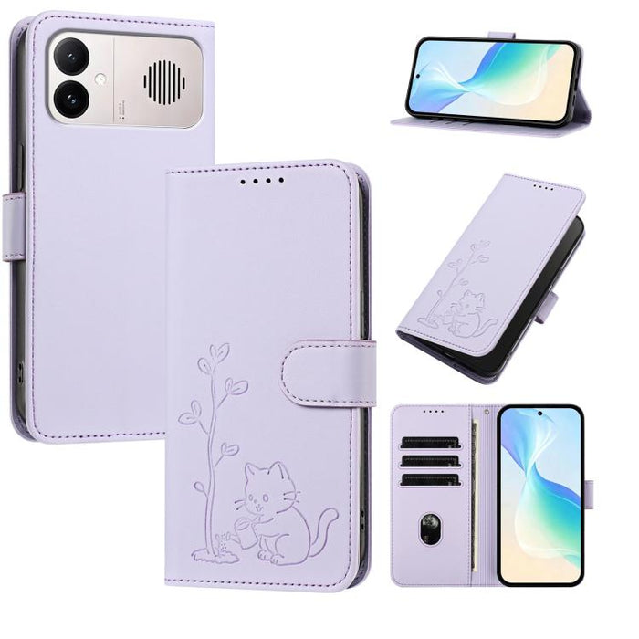 Funda para teléfono YX0014 con hebilla de árbol de agua para gatos y correa de cuero vegano., For Redmi K90 Max 5G, For Redmi A7 Pro 171mm / Poco C85x 5G, For Redmi 15a 5G, For Redmi Note 15 Pro+ 5G 163.3mm / Poco M8 Pro 5G                             ...