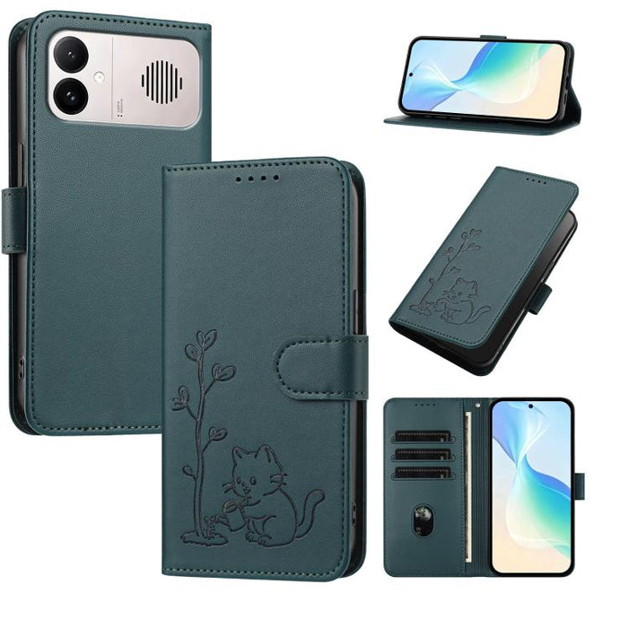 Funda para teléfono YX0014 con hebilla de árbol de agua para gatos y correa de cuero vegano., For Redmi K90 Max 5G, For Redmi A7 Pro 171mm / Poco C85x 5G, For Redmi 15a 5G, For Redmi Note 15 Pro+ 5G 163.3mm / Poco M8 Pro 5G                             ...