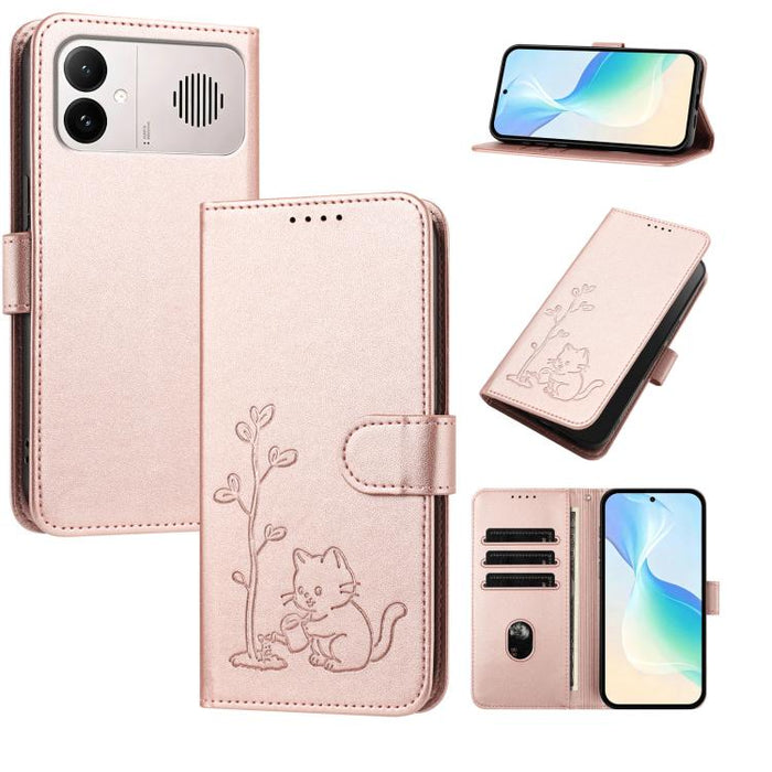Funda para teléfono YX0014 con hebilla de árbol de agua para gatos y correa de cuero vegano., For Redmi K90 Max 5G, For Redmi A7 Pro 171mm / Poco C85x 5G, For Redmi 15a 5G, For Redmi Note 15 Pro+ 5G 163.3mm / Poco M8 Pro 5G                             ...