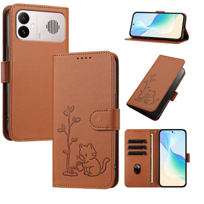 Funda para teléfono YX0014 con hebilla de árbol de agua para gatos y correa de cuero vegano., For Redmi K90 Max 5G, For Redmi A7 Pro 171mm / Poco C85x 5G, For Redmi 15a 5G, For Redmi Note 15 Pro+ 5G 163.3mm / Poco M8 Pro 5G                             ...