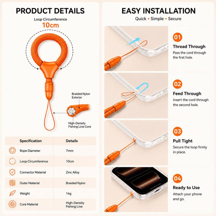 Cordón para teléfono con anillo autoblocante XDcase Mini