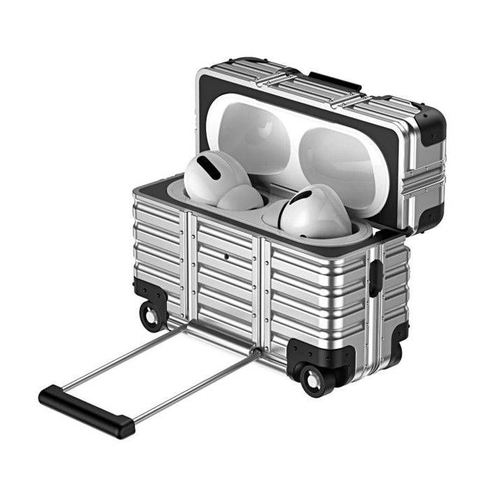 Funda para auriculares XDcase con diseño de maleta, híbrida de PC y TPU, con soporte., For AirPods Pro 3, For AirPods Pro 2 / 1