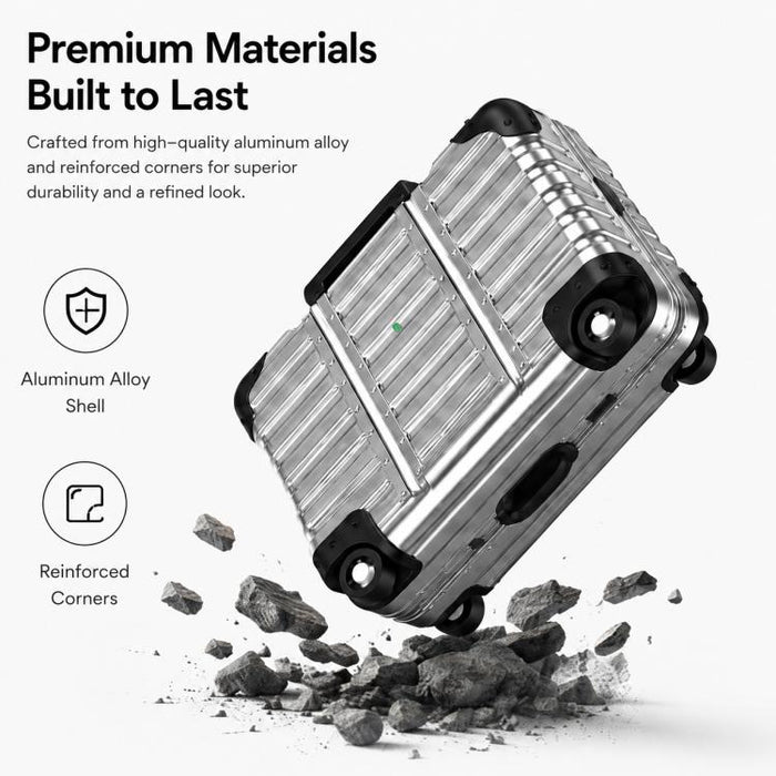 Funda para auriculares XDcase con diseño de maleta, híbrida de PC y TPU, con soporte., For AirPods Pro 3, For AirPods Pro 2 / 1