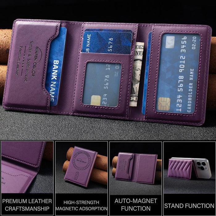 Soporte magnético en forma de V para teléfono móvil BFK36 con ranuras para tarjetas RFID