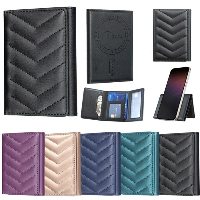 Soporte magnético en forma de V para teléfono móvil BFK36 con ranuras para tarjetas RFID
