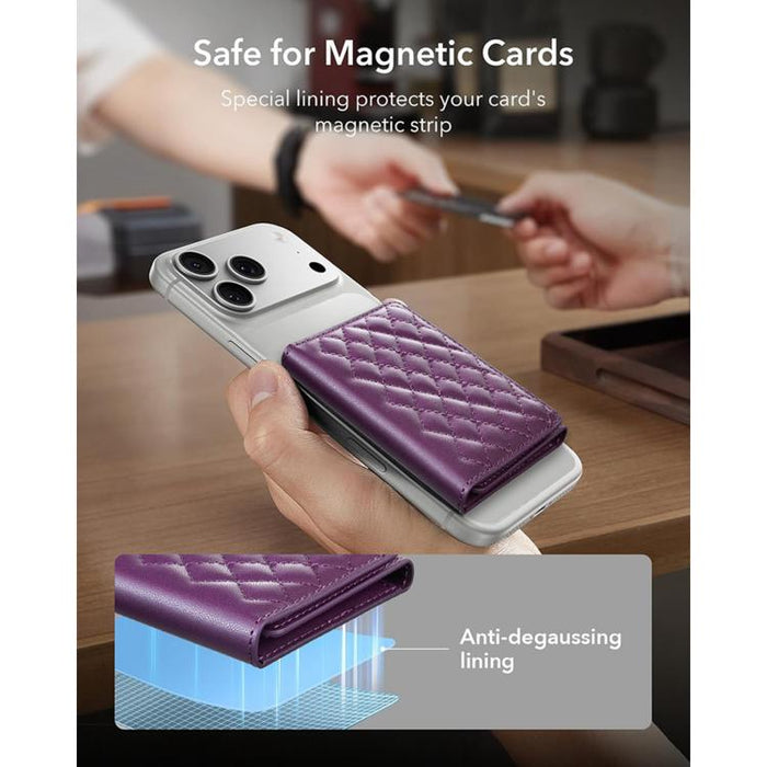 Soporte magnético para teléfono móvil con estructura romboidal BFK37 y ranuras para tarjetas RFID