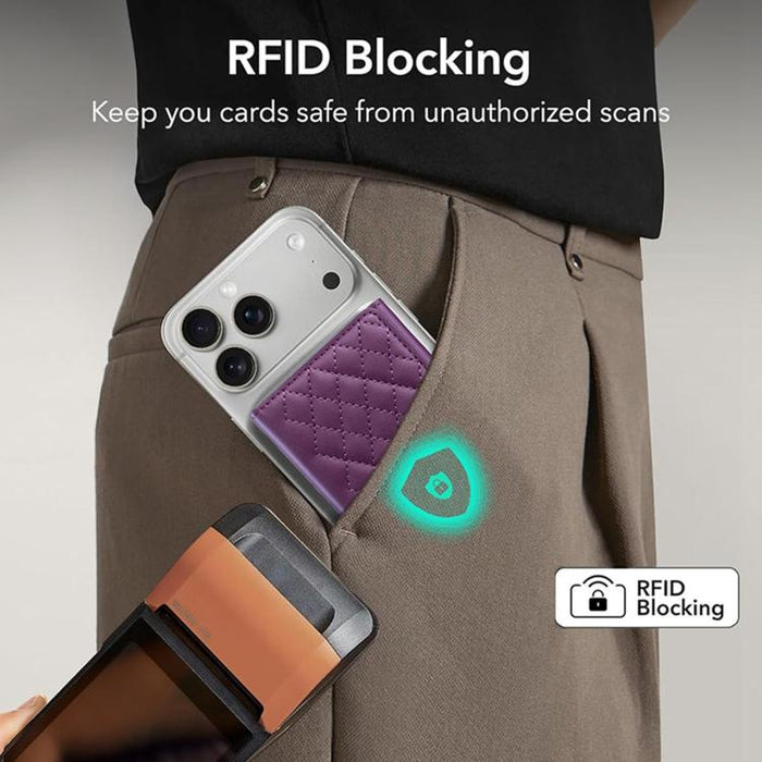 Soporte magnético para teléfono móvil con estructura romboidal BFK37 y ranuras para tarjetas RFID