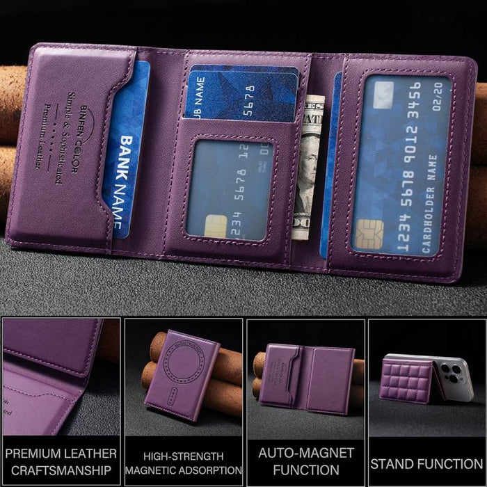 Soporte magnético cuadrado para teléfono móvil BFK38 con ranuras para tarjetas RFID