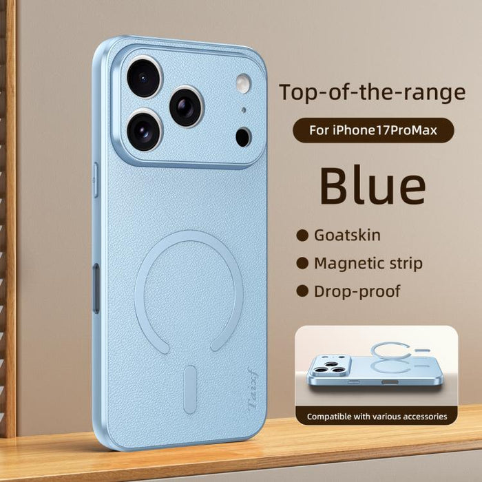 Funda magnética para teléfono de piel de oveja vegana, For iPhone 17 Pro Max, For iPhone 17 Pro, For iPhone 17