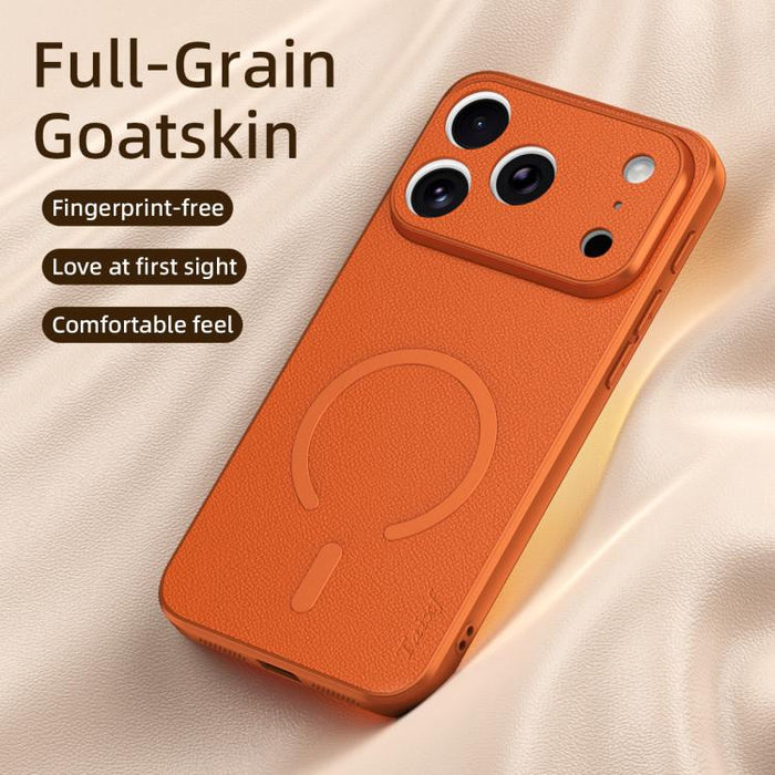 Funda magnética para teléfono de piel de oveja vegana, For iPhone 17 Pro Max, For iPhone 17 Pro, For iPhone 17
