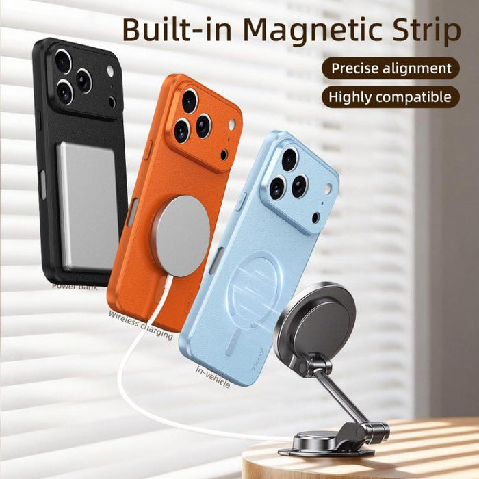 Funda magnética para teléfono de piel de oveja vegana, For iPhone 17 Pro Max, For iPhone 17 Pro, For iPhone 17