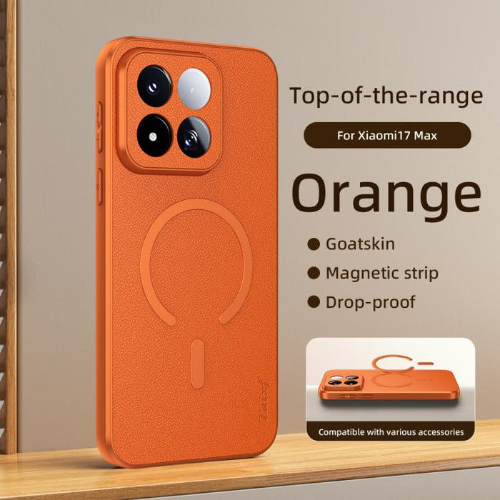 Funda magnética para teléfono de piel de oveja vegana, For Xiaomi 17 Max 5G, For Xiaomi 17T Pro 5G, For Xiaomi 17T 5G