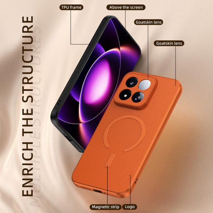 Funda magnética para teléfono de piel de oveja vegana, For Xiaomi 17 Max 5G, For Xiaomi 17T Pro 5G, For Xiaomi 17T 5G