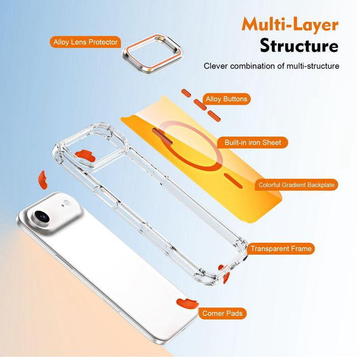 Funda magnética para teléfono con soporte y lente camaleón, For iPhone Air