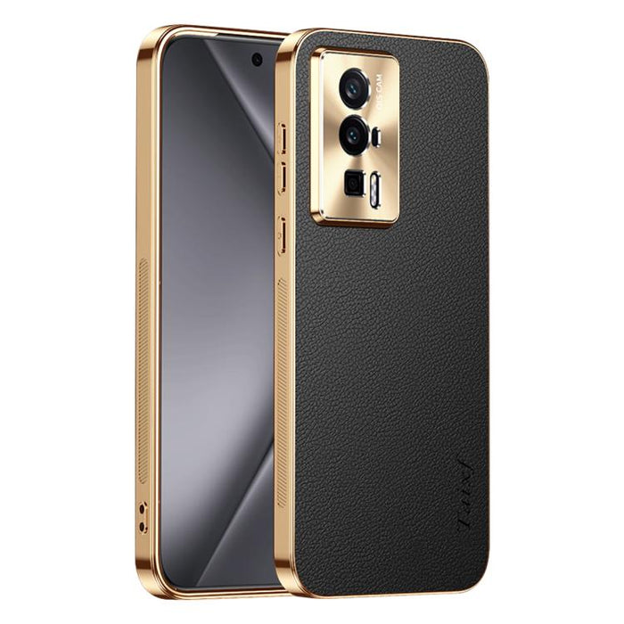 Funda para teléfono de PC + TPU con marco galvanizado y textura de lichi, de cuero vegano., For Redmi Turbo 4, For Redmi K80 Pro, For Redmi K80, For Redmi Note 14 5G, For Redmi Note 14 Pro+ 5G, For Redmi Note 14 Pro 5G, For Redmi K70 Ultra             ...