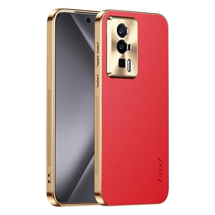 Funda para teléfono de PC + TPU con marco galvanizado y textura de lichi, de cuero vegano., For Redmi Turbo 4, For Redmi K80 Pro, For Redmi K80, For Redmi Note 14 5G, For Redmi Note 14 Pro+ 5G, For Redmi Note 14 Pro 5G, For Redmi K70 Ultra             ...