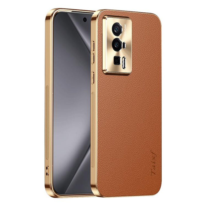 Funda para teléfono de PC + TPU con marco galvanizado y textura de lichi, de cuero vegano., For Redmi Turbo 4, For Redmi K80 Pro, For Redmi K80, For Redmi Note 14 5G, For Redmi Note 14 Pro+ 5G, For Redmi Note 14 Pro 5G, For Redmi K70 Ultra             ...