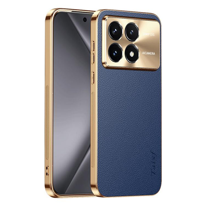 Funda para teléfono de PC + TPU con marco galvanizado y textura de lichi, de cuero vegano., For Redmi Turbo 4, For Redmi K80 Pro, For Redmi K80, For Redmi Note 14 5G, For Redmi Note 14 Pro+ 5G, For Redmi Note 14 Pro 5G, For Redmi K70 Ultra             ...