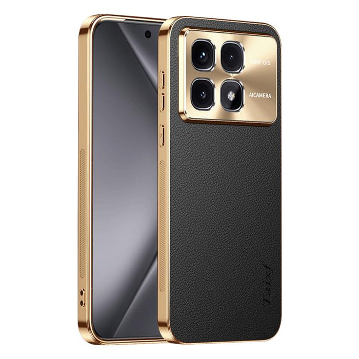 Funda para teléfono de PC + TPU con marco galvanizado y textura de lichi, de cuero vegano., For Redmi Turbo 4, For Redmi K80 Pro, For Redmi K80, For Redmi Note 14 5G, For Redmi Note 14 Pro+ 5G, For Redmi Note 14 Pro 5G, For Redmi K70 Ultra             ...