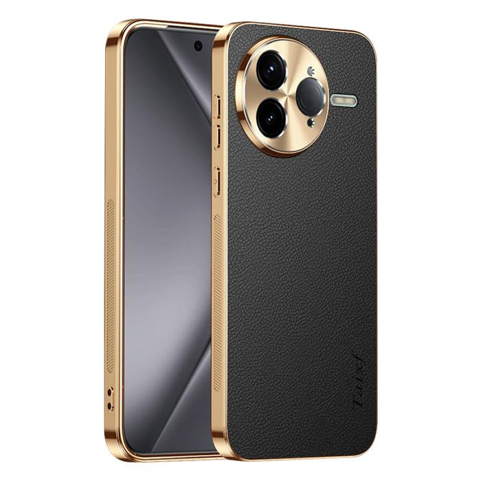 Funda para teléfono de PC + TPU con marco galvanizado y textura de lichi, de cuero vegano., For Redmi Turbo 4, For Redmi K80 Pro, For Redmi K80, For Redmi Note 14 5G, For Redmi Note 14 Pro+ 5G, For Redmi Note 14 Pro 5G, For Redmi K70 Ultra             ...
