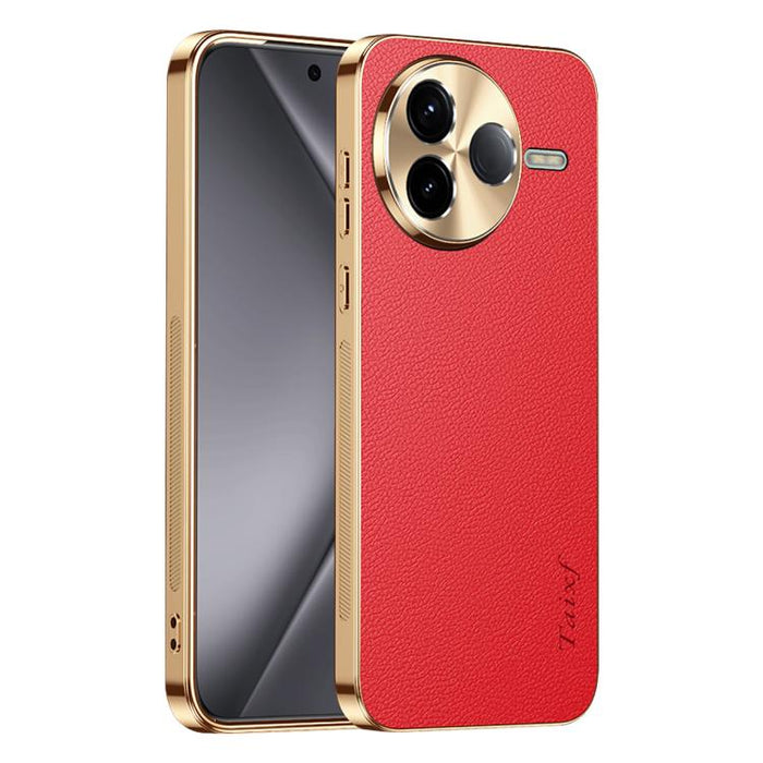 Funda para teléfono de PC + TPU con marco galvanizado y textura de lichi, de cuero vegano., For Redmi Turbo 4, For Redmi K80 Pro, For Redmi K80, For Redmi Note 14 5G, For Redmi Note 14 Pro+ 5G, For Redmi Note 14 Pro 5G, For Redmi K70 Ultra             ...