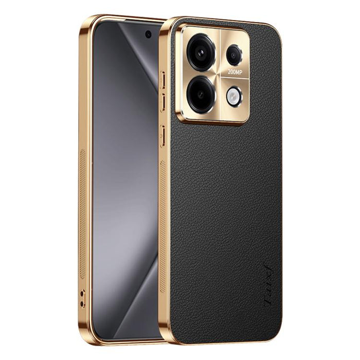 Funda para teléfono de PC + TPU con marco galvanizado y textura de lichi, de cuero vegano., For Redmi Turbo 4, For Redmi K80 Pro, For Redmi K80, For Redmi Note 14 5G, For Redmi Note 14 Pro+ 5G, For Redmi Note 14 Pro 5G, For Redmi K70 Ultra             ...