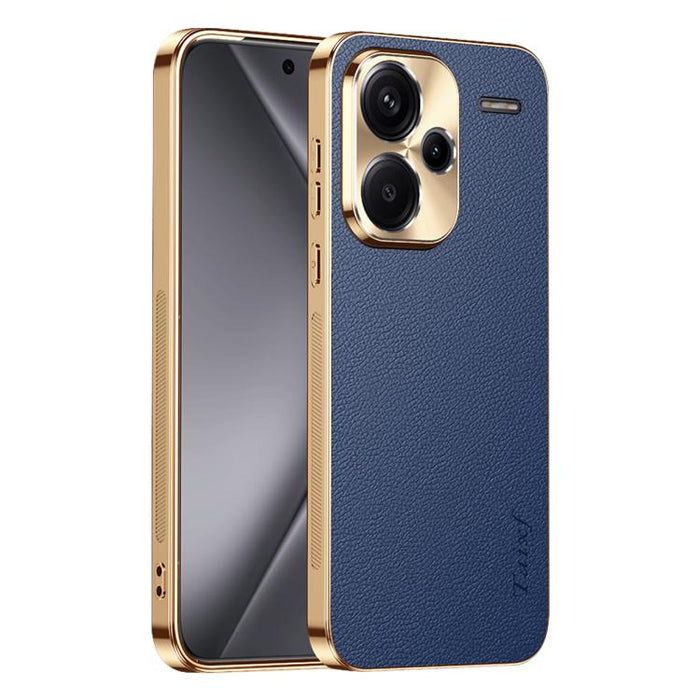 Funda para teléfono de PC + TPU con marco galvanizado y textura de lichi, de cuero vegano., For Redmi Turbo 4, For Redmi K80 Pro, For Redmi K80, For Redmi Note 14 5G, For Redmi Note 14 Pro+ 5G, For Redmi Note 14 Pro 5G, For Redmi K70 Ultra             ...
