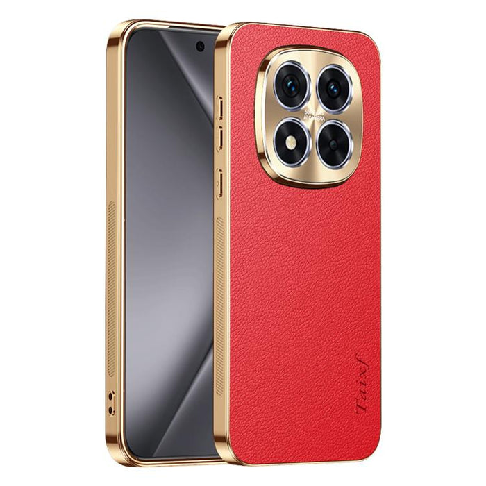 Funda para teléfono de PC + TPU con marco galvanizado y textura de lichi, de cuero vegano., For Redmi Turbo 4, For Redmi K80 Pro, For Redmi K80, For Redmi Note 14 5G, For Redmi Note 14 Pro+ 5G, For Redmi Note 14 Pro 5G, For Redmi K70 Ultra             ...
