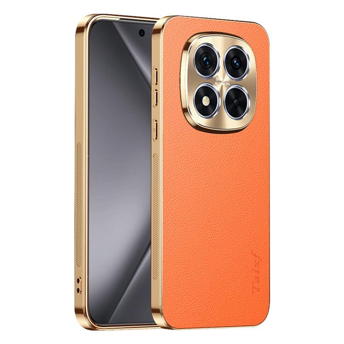Funda para teléfono de PC + TPU con marco galvanizado y textura de lichi, de cuero vegano., For Redmi Turbo 4, For Redmi K80 Pro, For Redmi K80, For Redmi Note 14 5G, For Redmi Note 14 Pro+ 5G, For Redmi Note 14 Pro 5G, For Redmi K70 Ultra             ...