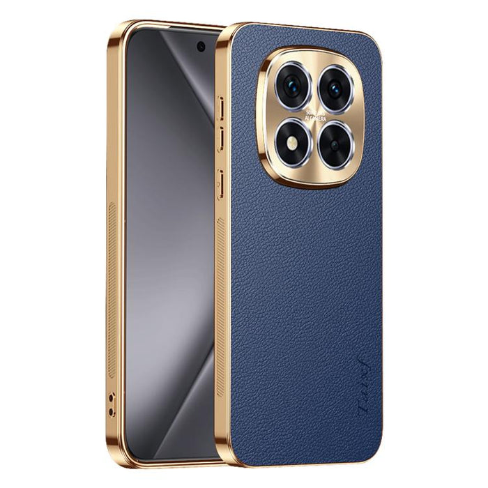 Funda para teléfono de PC + TPU con marco galvanizado y textura de lichi, de cuero vegano., For Redmi Turbo 4, For Redmi K80 Pro, For Redmi K80, For Redmi Note 14 5G, For Redmi Note 14 Pro+ 5G, For Redmi Note 14 Pro 5G, For Redmi K70 Ultra             ...