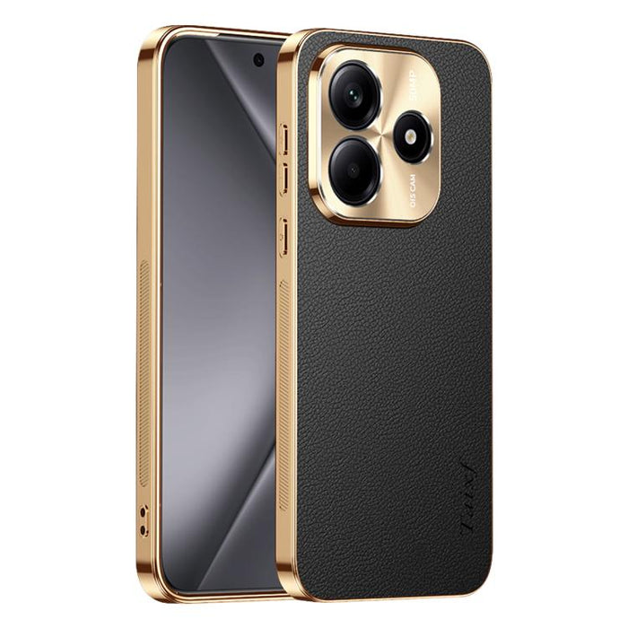 Funda para teléfono de PC + TPU con marco galvanizado y textura de lichi, de cuero vegano., For Redmi Turbo 4, For Redmi K80 Pro, For Redmi K80, For Redmi Note 14 5G, For Redmi Note 14 Pro+ 5G, For Redmi Note 14 Pro 5G, For Redmi K70 Ultra             ...