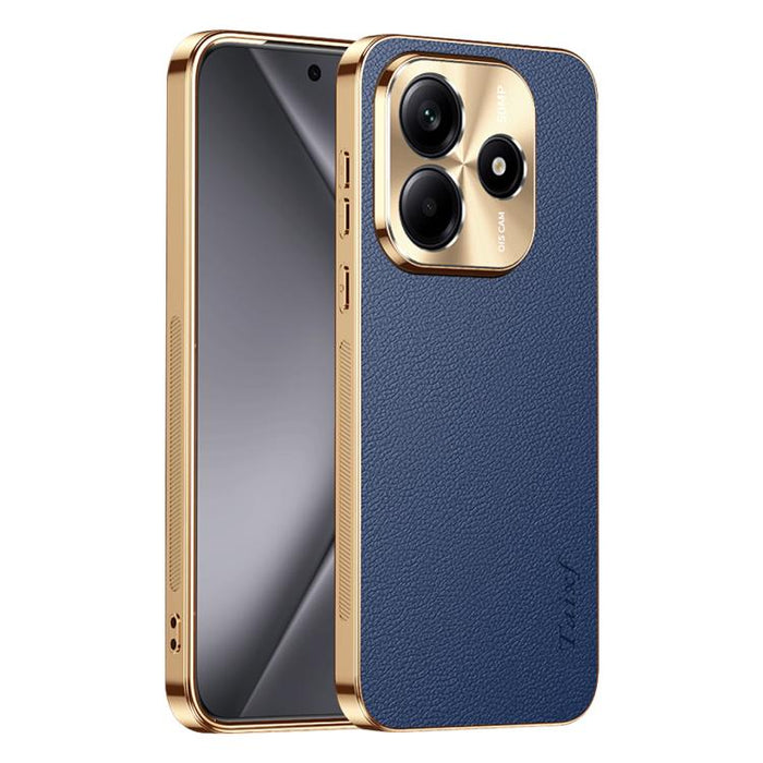 Funda para teléfono de PC + TPU con marco galvanizado y textura de lichi, de cuero vegano., For Redmi Turbo 4, For Redmi K80 Pro, For Redmi K80, For Redmi Note 14 5G, For Redmi Note 14 Pro+ 5G, For Redmi Note 14 Pro 5G, For Redmi K70 Ultra             ...