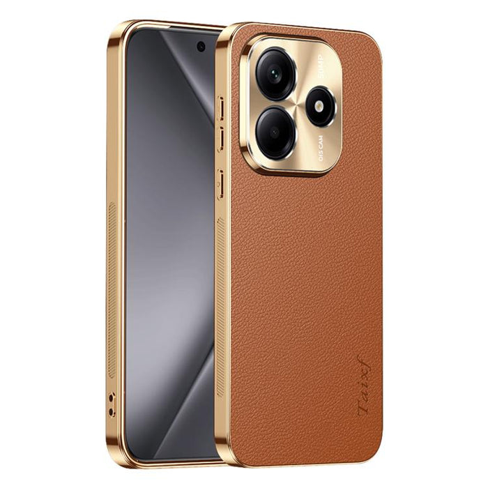 Funda para teléfono de PC + TPU con marco galvanizado y textura de lichi, de cuero vegano., For Redmi Turbo 4, For Redmi K80 Pro, For Redmi K80, For Redmi Note 14 5G, For Redmi Note 14 Pro+ 5G, For Redmi Note 14 Pro 5G, For Redmi K70 Ultra             ...