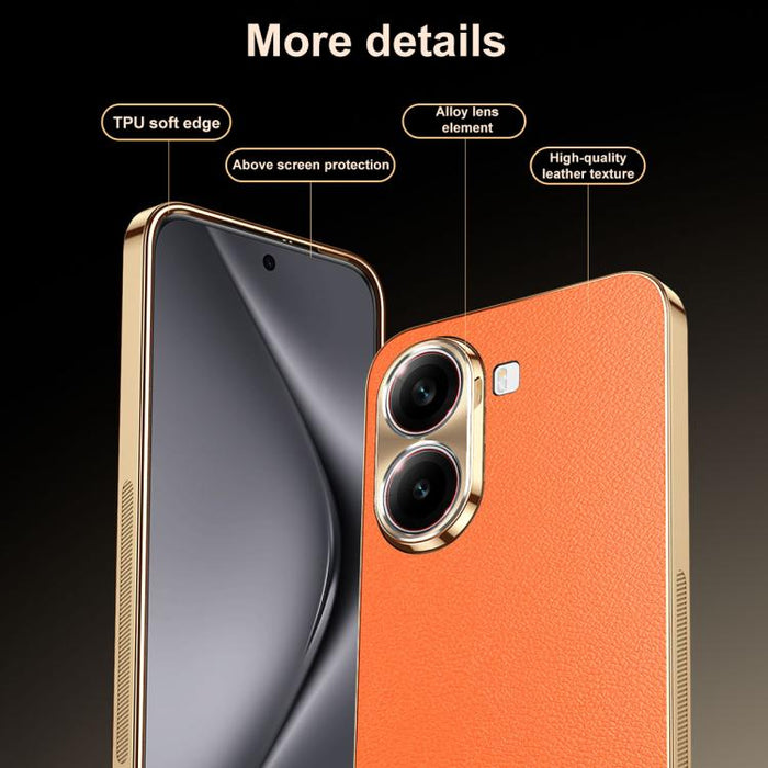 Funda para teléfono de PC + TPU con marco galvanizado y textura de lichi, de cuero vegano., For Redmi Turbo 4, For Redmi K80 Pro, For Redmi K80, For Redmi Note 14 5G, For Redmi Note 14 Pro+ 5G, For Redmi Note 14 Pro 5G, For Redmi K70 Ultra             ...